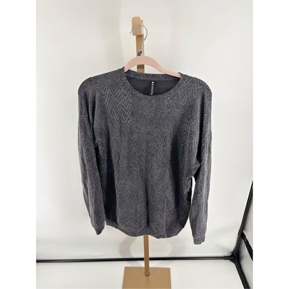Athleta pullover women’s sweatshirt black gray size small Tall tencel blend - Picture 1 of 12